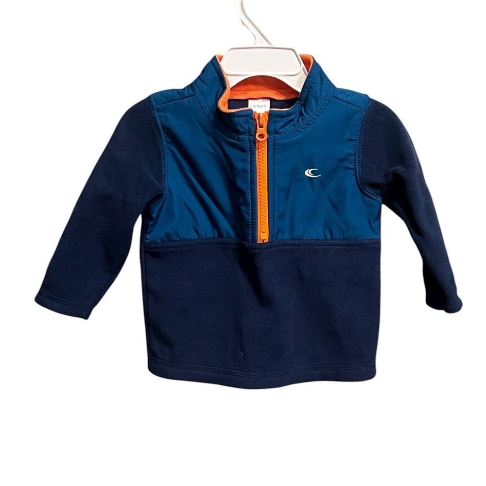 Carter's Navy and Orange Zip-Up Fleece Jacket